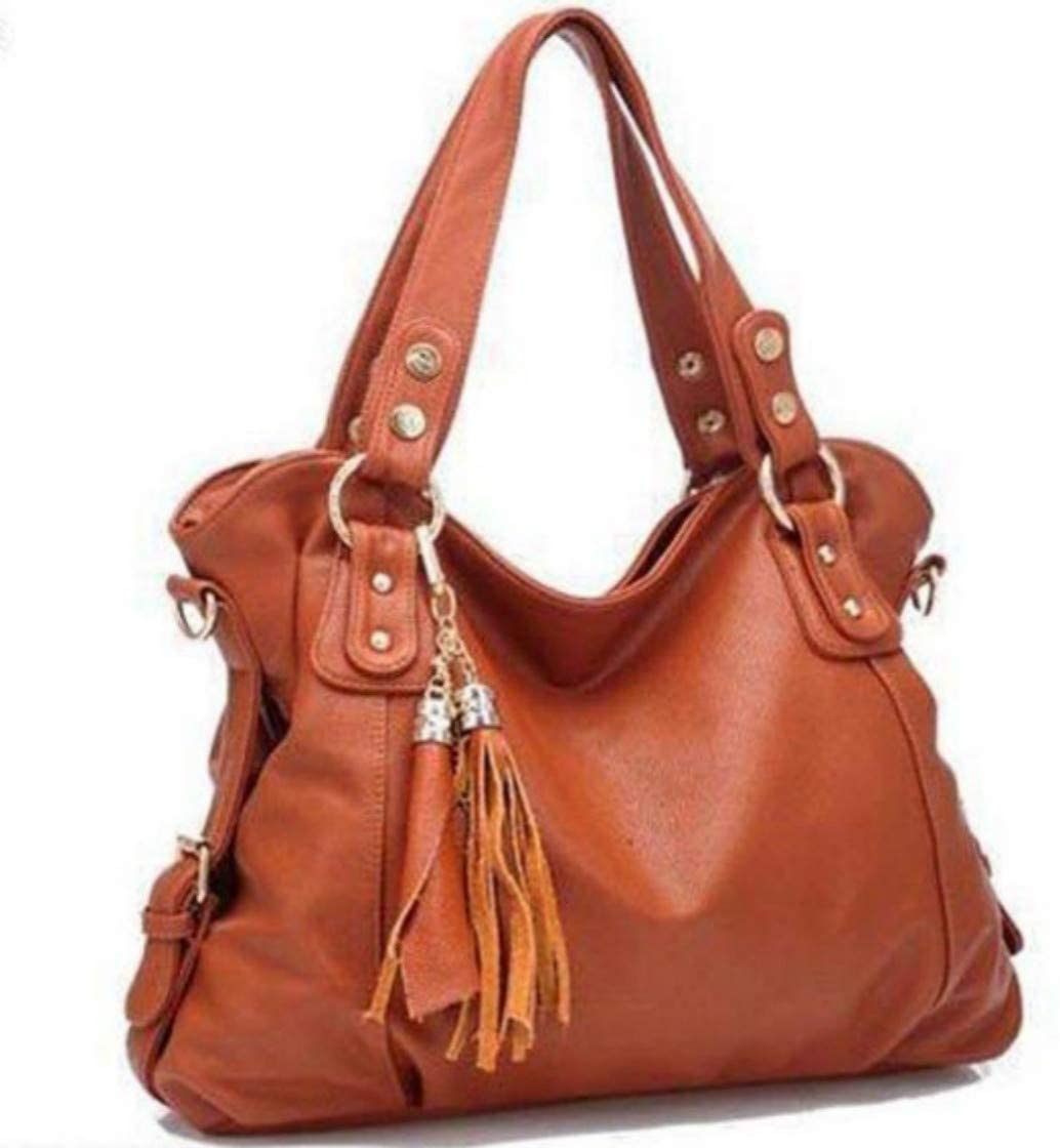 Price:$14.99    Dayfine Women Large Pu Tassel Shoulder Bag Handbag Soft Shopping Party Lady OL Bag (Brown)  Clothing
