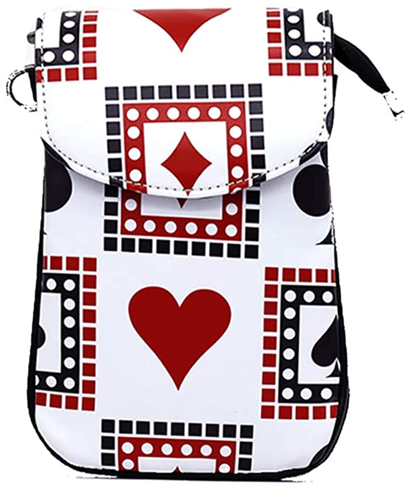 Price:$17.99 VividHome Crossbody Cell Phone Purse Wallet with Adjustable Shoulder Strap Shoulder Bags for man woman Poker Pattern  Handbags   