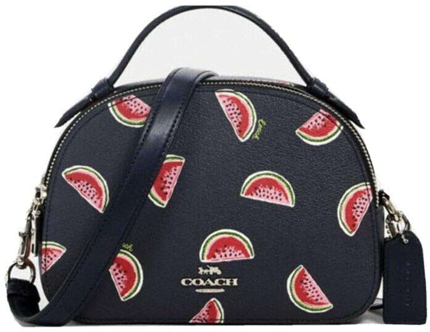 Price:$157.97    Coach Crossbody Shoulder Bag Serena Satchel With Watermelon Print Midnight Blue  Clothing