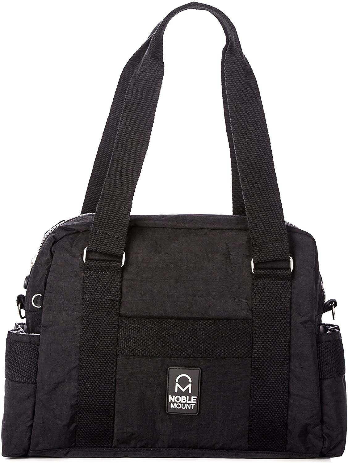 Price:$24.99    Noble Mount Crinkle Nylon Heavy Duty Everyday Satchel Handbag - Black  Clothing