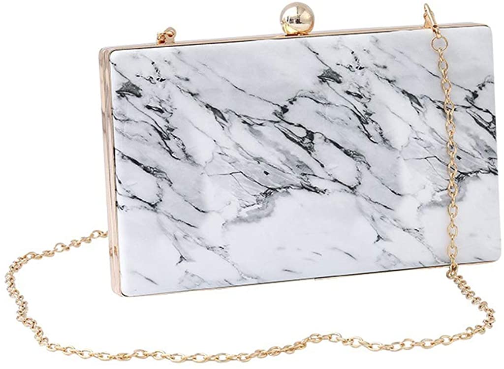 Price:$18.99 Marble Pattern Evening Bag for Women, Lightweight Wedding PU Envelope Evening Purses Crossbody Shoulder Clutch Bag  Handbags   