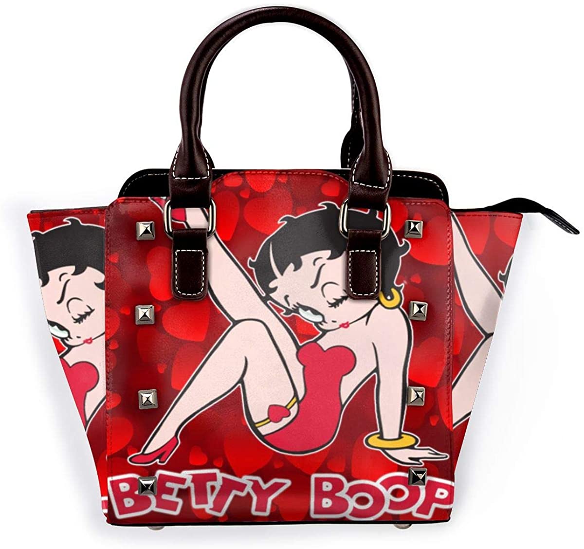 Price:$65.88    Be-Tty Bo-Op Fashion Pu Leather Rivet Shoulder Bag Handbagsbag Tote Handbags Purse Adjustable Shoulder Strap School Work Travel Gym Shopping  Clothing