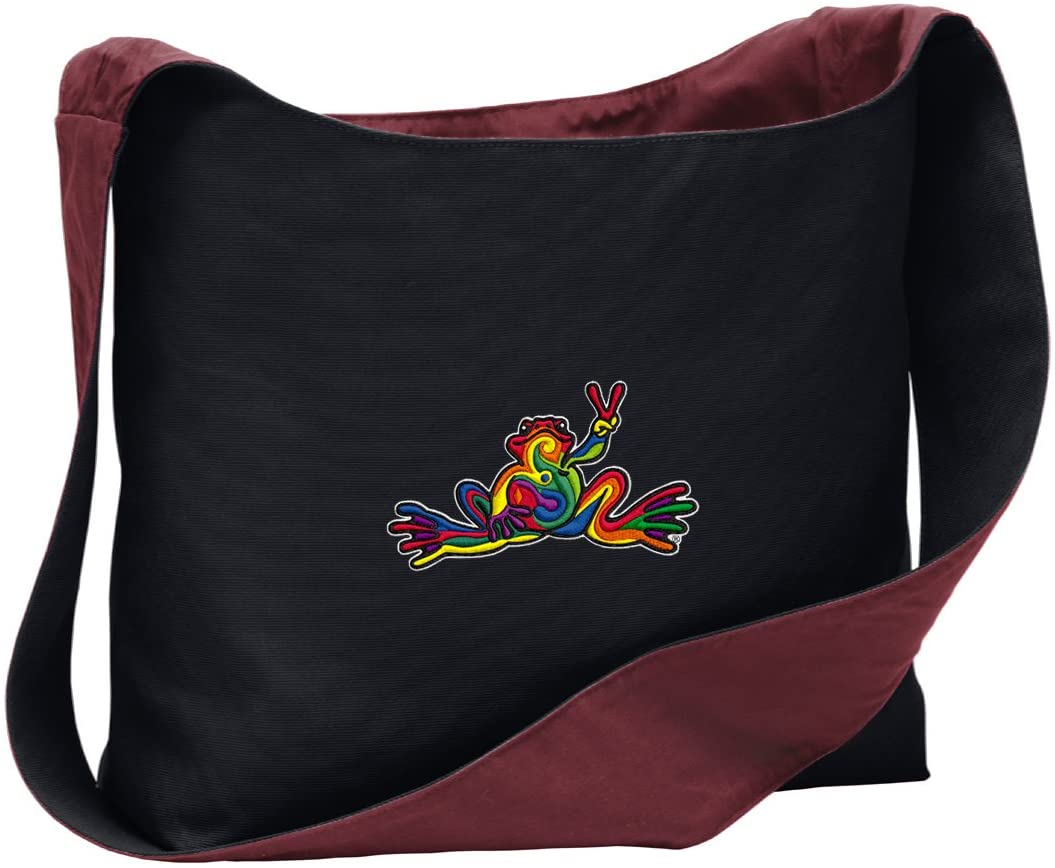 Price:$32.99    Peace Frogs Tote Bag Sling Style Cross Body Totes  Clothing