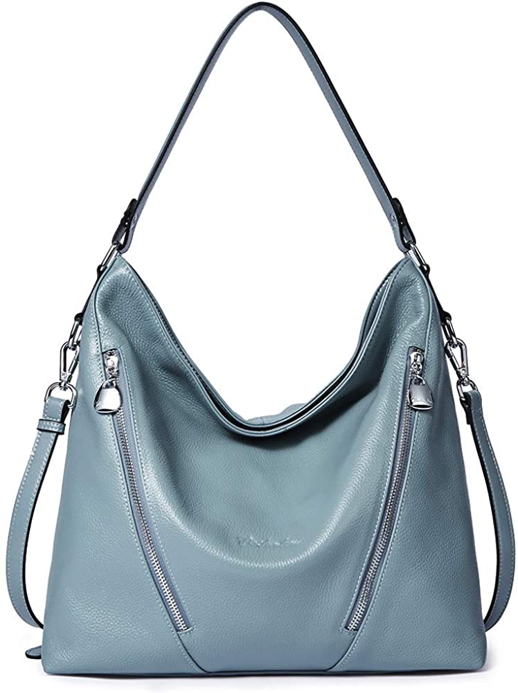 Price:$69.99    BOSTANTEN Women Leather Handbag Designer Large Hobo Purses Shoulder Bags Blue  Clothing