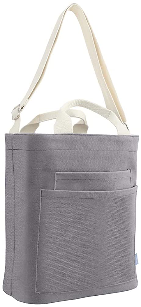 Price:$16.98    Large Canvas Tote Casual Work Shoulder Bag Daily Cross-body Hobo Handbags with Detachable Shoulder Strap (LIGHT GREY)  Clothing