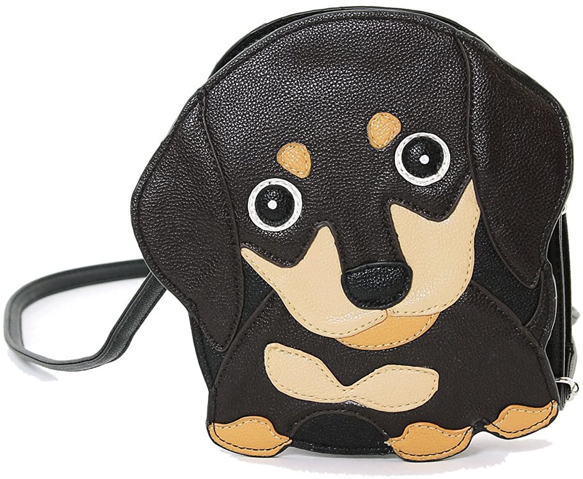 Price:$23.47 Sleepyville Critters Brown Wiener Puppy Shoulder Crossbody Bag  Handbags   
