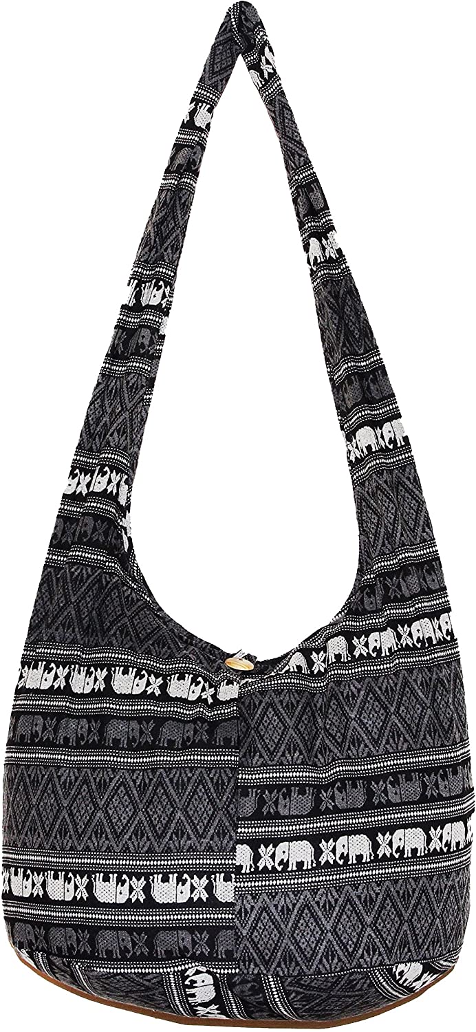 Price:$17.99    Elephant Bohemian Hippie Boho Hobo Shoulder Cross Body Bag Purse 38" (Black)  Clothing