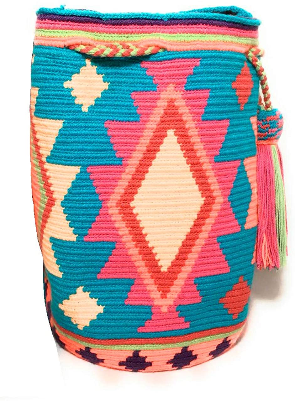 Price:$108.00 Mochila Wayuu Ethnic 100% hand Woven Shoulder Bag Multicolor  Handbags   