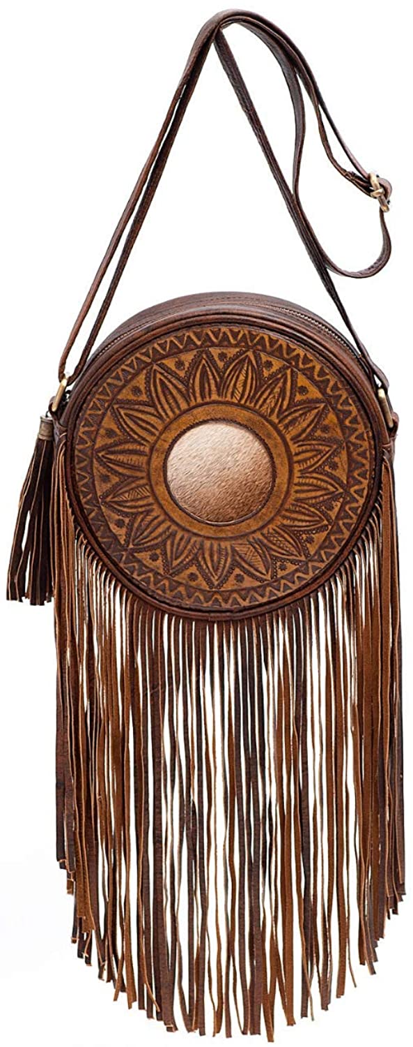 Price:$59.00 Genuine Leather Crossbody Crossover Bags For Women - Real Leather Shoulder Cross Body Boho Bag  Handbags   