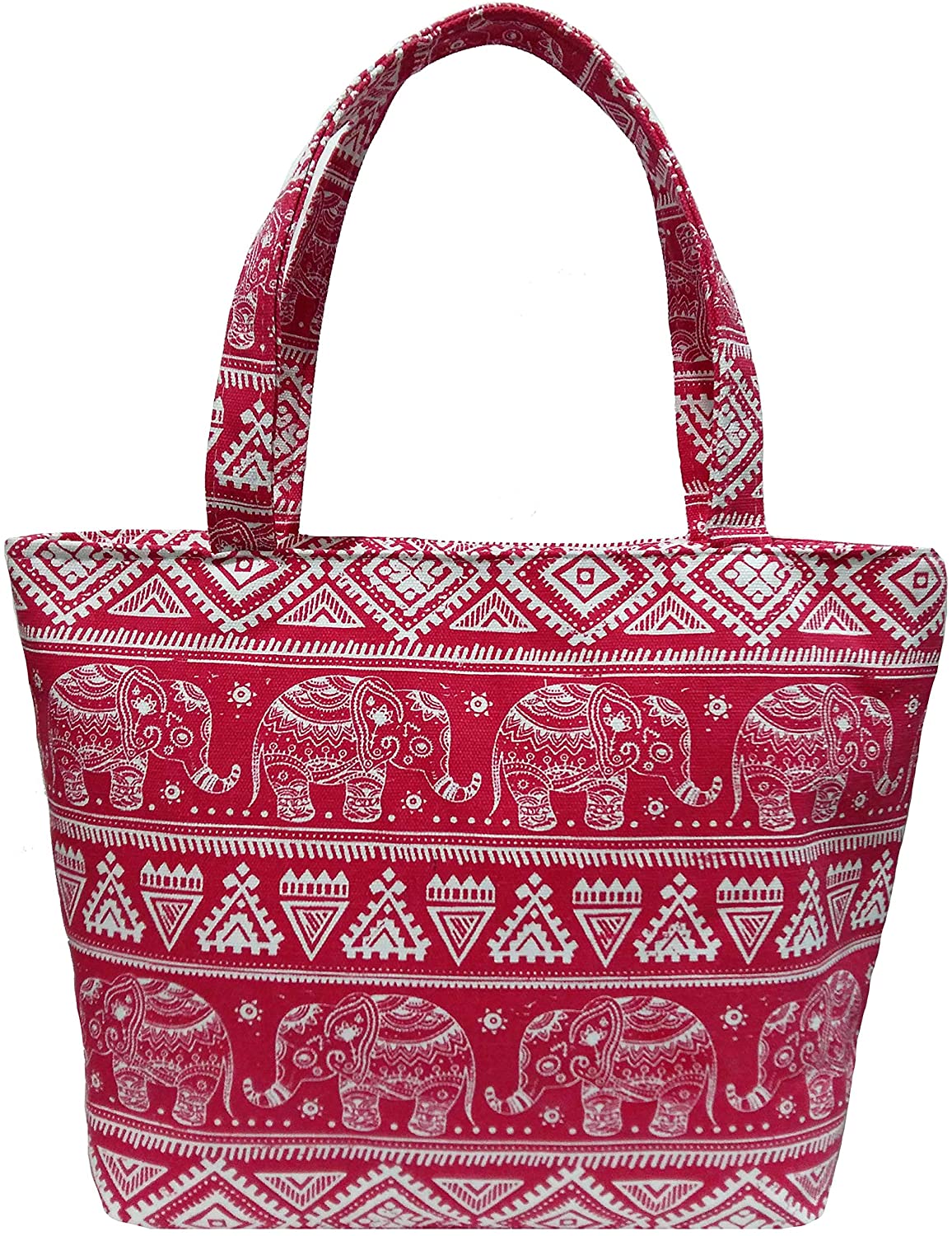 Price:$9.97    Canvas Shoulder Tote Bag - Large Eco-Friendly Zippered Tote With waterproof lining for Everyday, Shopping, Beach, Travel (Pink)  Clothing
