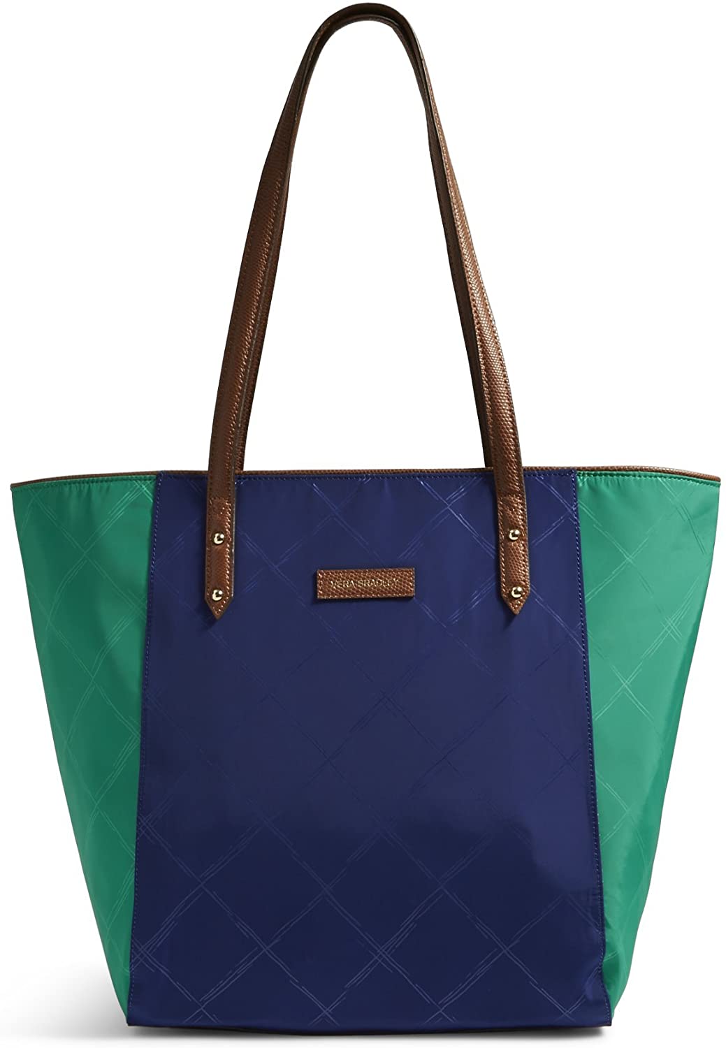 Price:$79.99    Vera Bradley Women's Preppy Poly Ella Tote Bag, Evening Sky And Clover  Clothing
