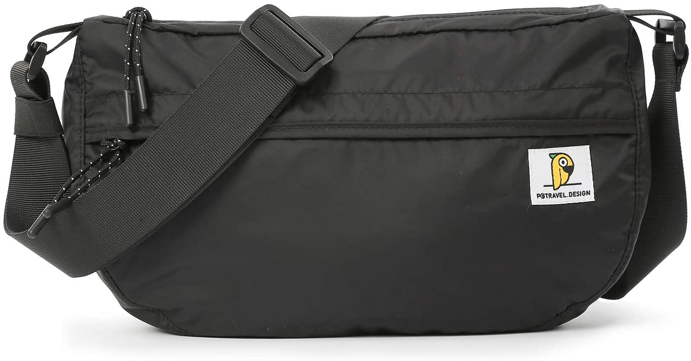 Price:$13.59    Crossbody Bag with 5 Zipper Pockets, Multipurpose Lightweight Men Shoulder Bag - Black  Clothing