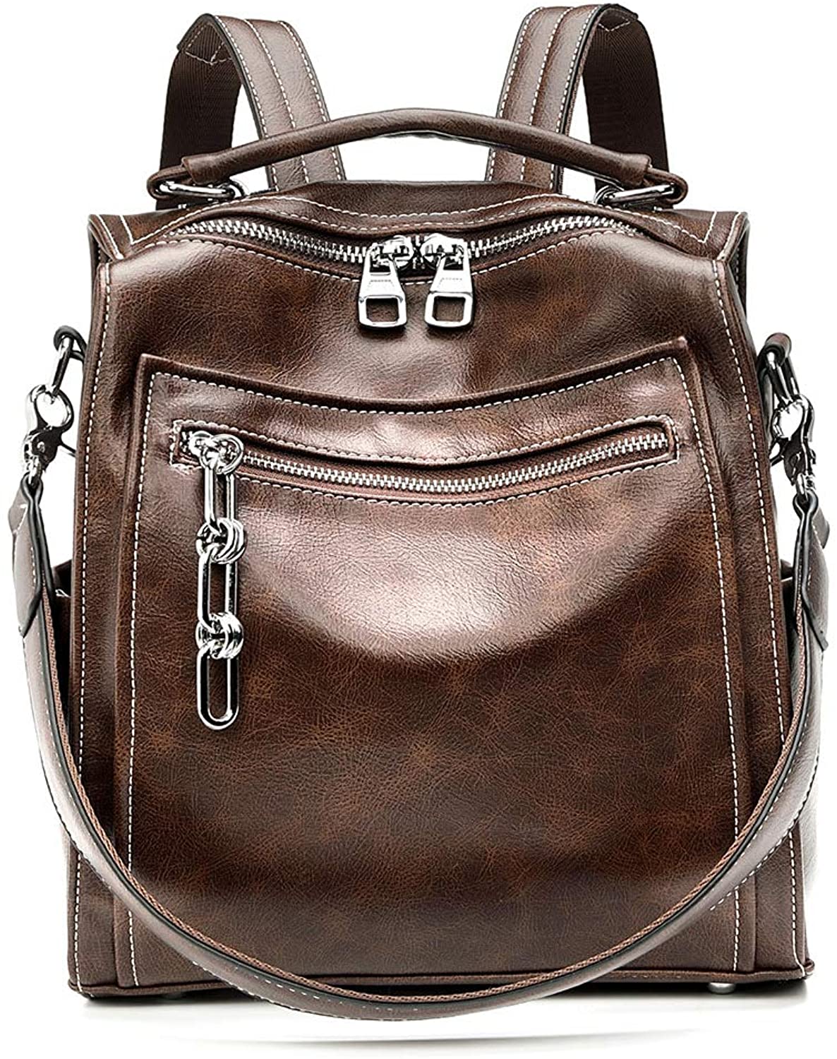 Price:$39.99    Women Backpack Purse 3 Ways to Carry Anti-theft PU Leather Fashion Square Convertible Shoulder Daypack Bag for Lady Girls  Clothing