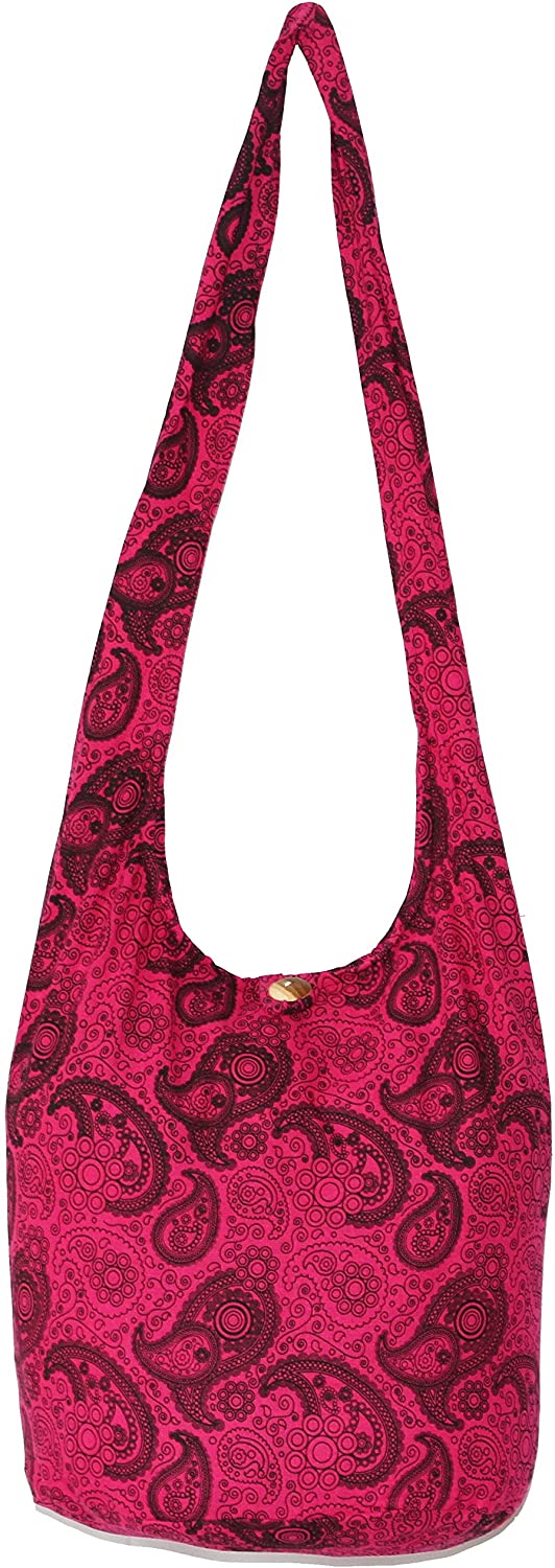 Price:$16.99    Paisley Bohemian Hippie Hipster Hobo Boho Crossbody Shoulder Bag (PinkBlack)  Clothing