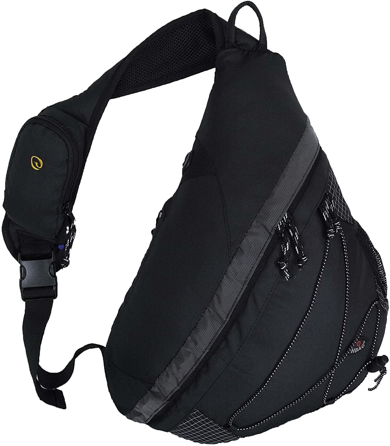 Price:$26.95    HBAG 20 Crossbody Sling Backpack Single Strap Shoulder Bag, Audio & Bottle Pocket, Black  Clothing