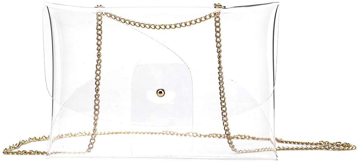 Price:$13.99 Clear Shoulder Bag Crystal Crossbody Purse Stadium Approved Messenger Bag Handbag for NCAA PGA NFL  Handbags   