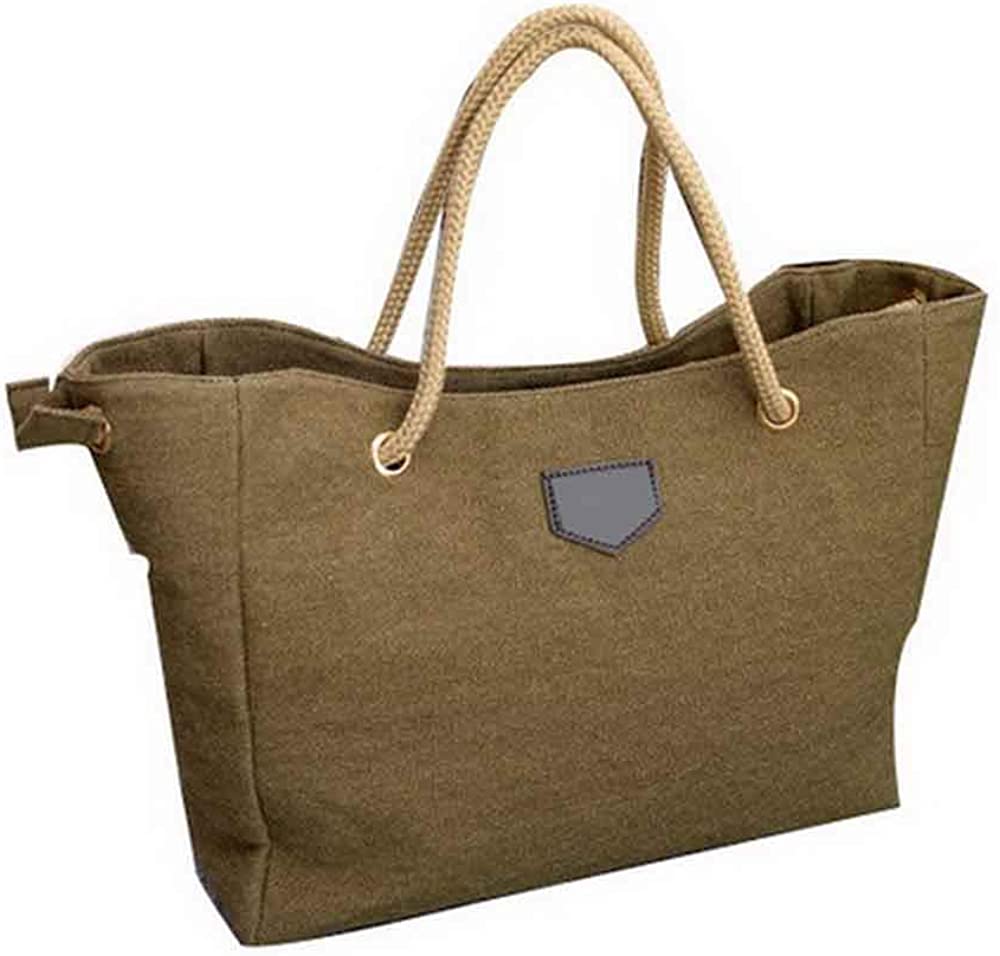 Price:$13.99    The Seventh Retro Canvas Handbag, Casual Large Capacity Shoulder Bag Environmental Shopping Handbag Concise Tote Bag Brown  Clothing