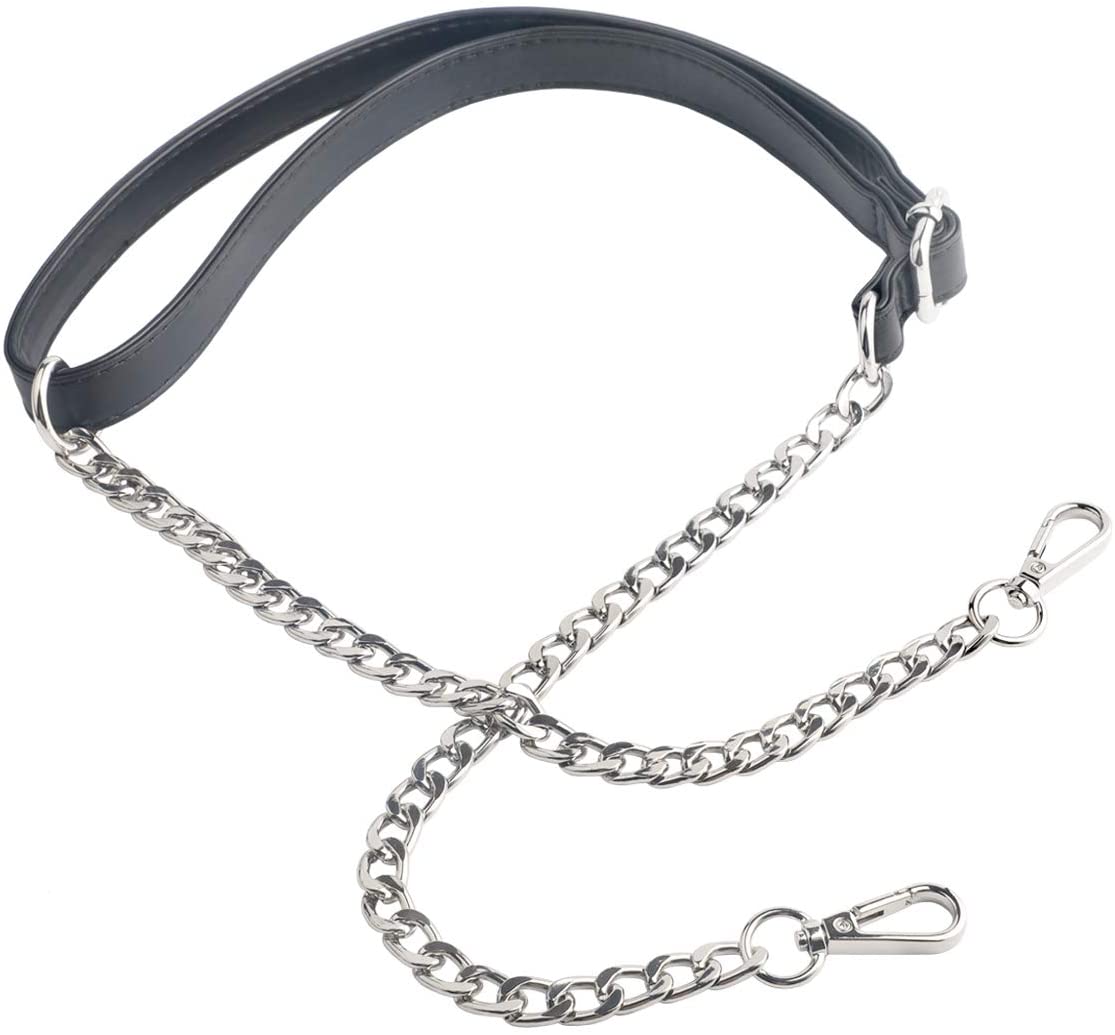 Price:$14.99 Beaulegan Purse Chain Strap - Replacement for Shoulder Crossbody Bag, Adjustable 55 inch Long and 0.7 inch Wide, Black/Silver  Handbags   