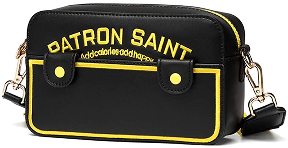 Price:$9.98 Generic 2020 Trendy Camera Bag Fashion Versatile Wide Shoulder Strap Letter Embroidery Ladies Crossbody Bag, Black, Small  Handbags   
