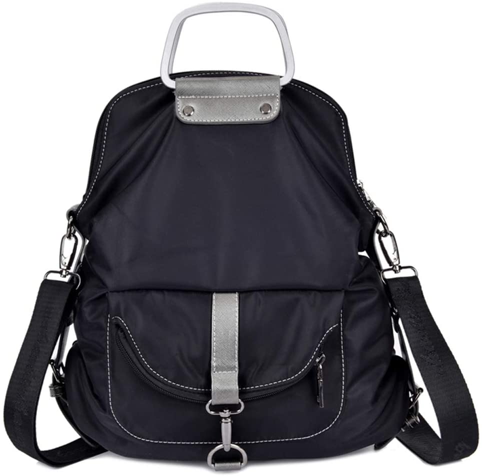 Price:$23.79    Women Backpack Purse Waterproof Nylon School Bags Convertible Ladies Rucksack Crossbody Shoulder Bag (black)  Clothing