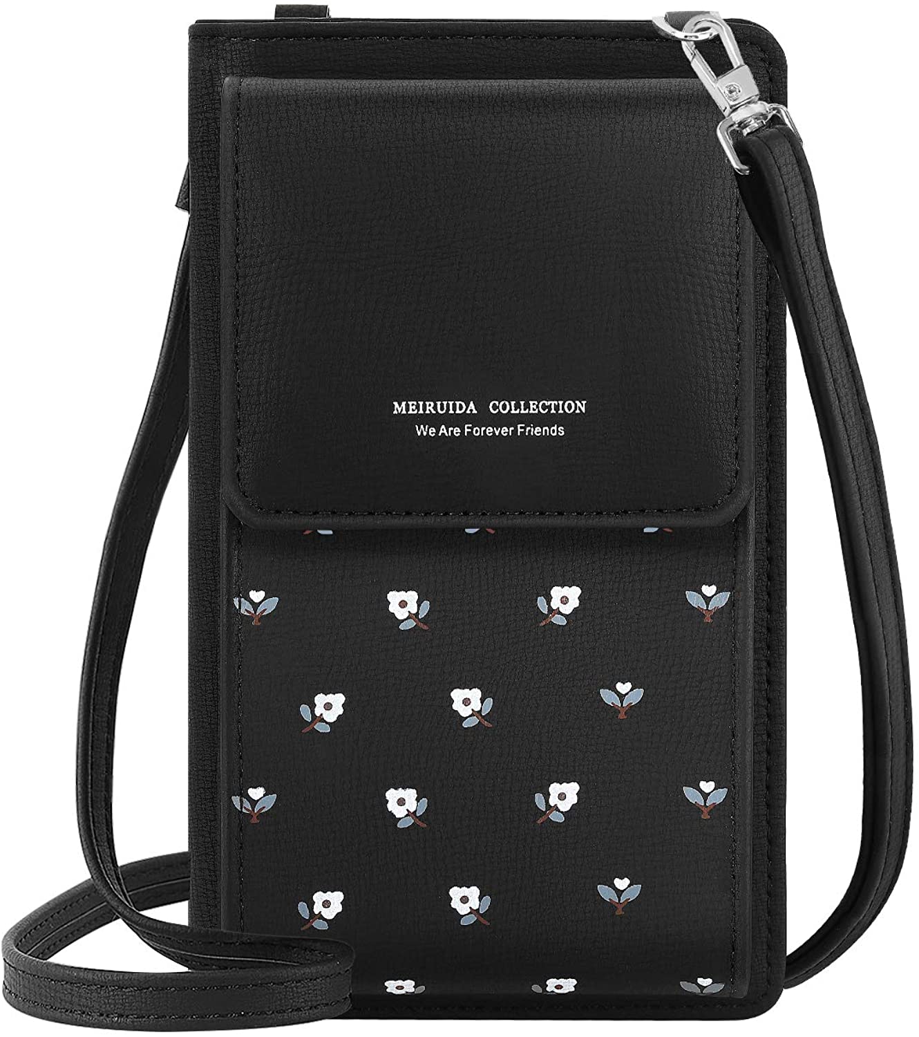 Price:$14.99 MoKo Cellphone Bag, PU Leather Printed Crossbody Phone Pouch Purse Wallet Sleeve with Shoulder Strap Compatible with iPhone SE 2020, iPhone X, iPhone XR, iPhone 8, Samsung Galaxy S20 - Black  Handbags   