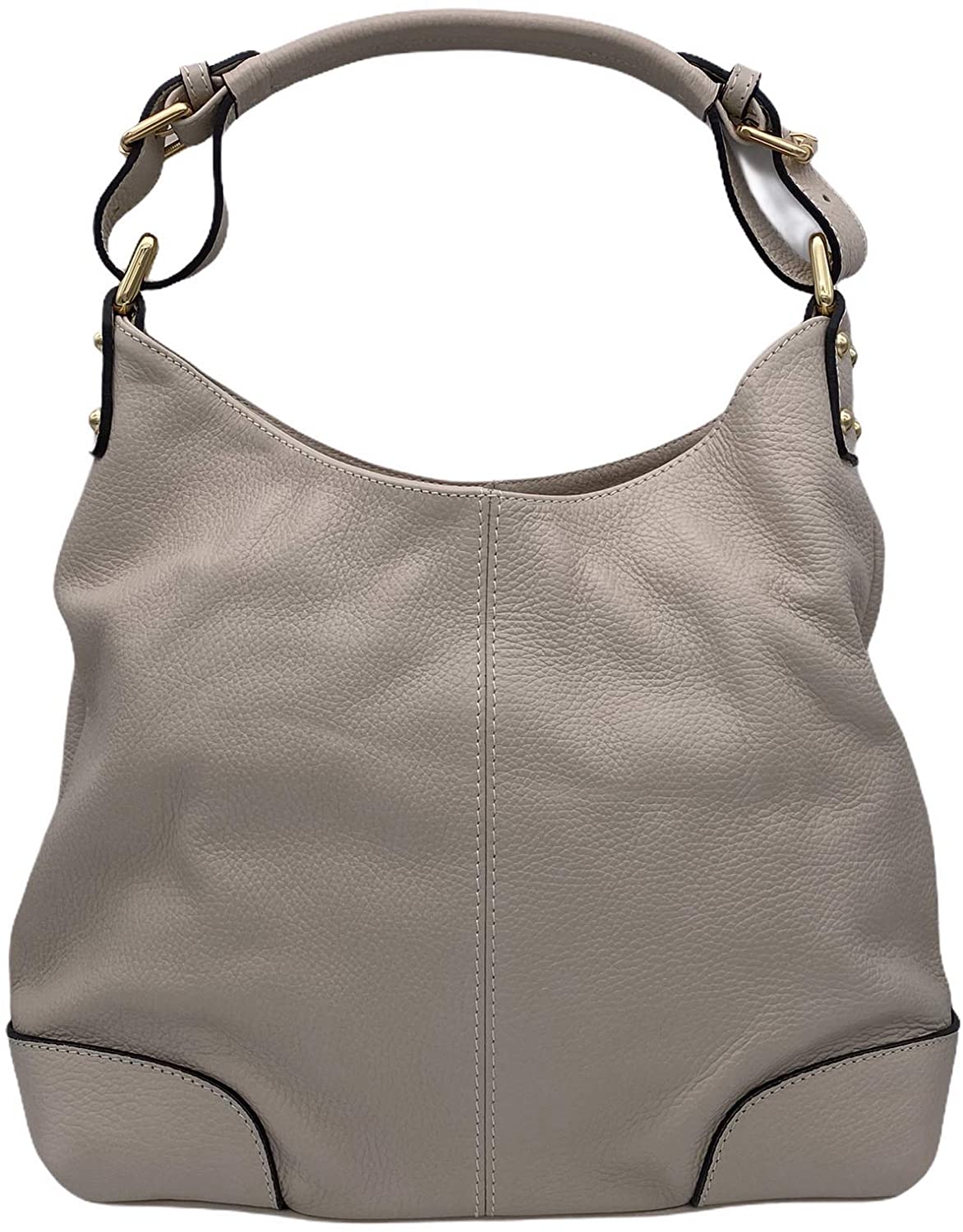 Price:$119.99 Italian Genuine Leather Artisan Shoulder Bag Purse for Women Emilia (Beige)  Handbags   