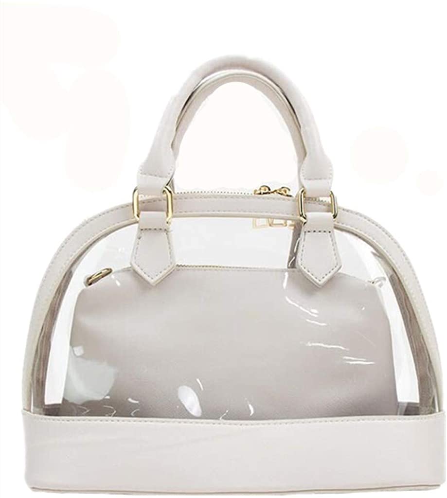 Price:$19.99    AlwaySky 2pcs Women Shell Jelly Transparent Handbag Small Shoulder Bat Purse Wallet Shoulder Bag  Clothing
