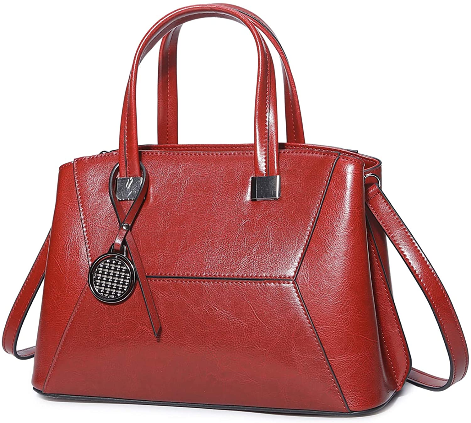 Price:$56.99    Women Tote Bag Genuine Leather Handbags Shoulder Bags (Red)  Clothing