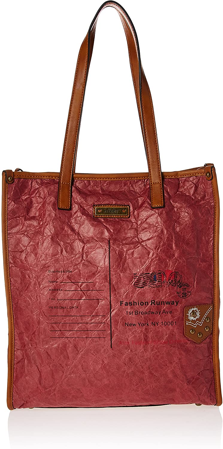 Price:$26.22    Nikky Women's Fashion Trend Spacious Vintage Envelope Red Textured Shoulder Bag, One Size  Clothing