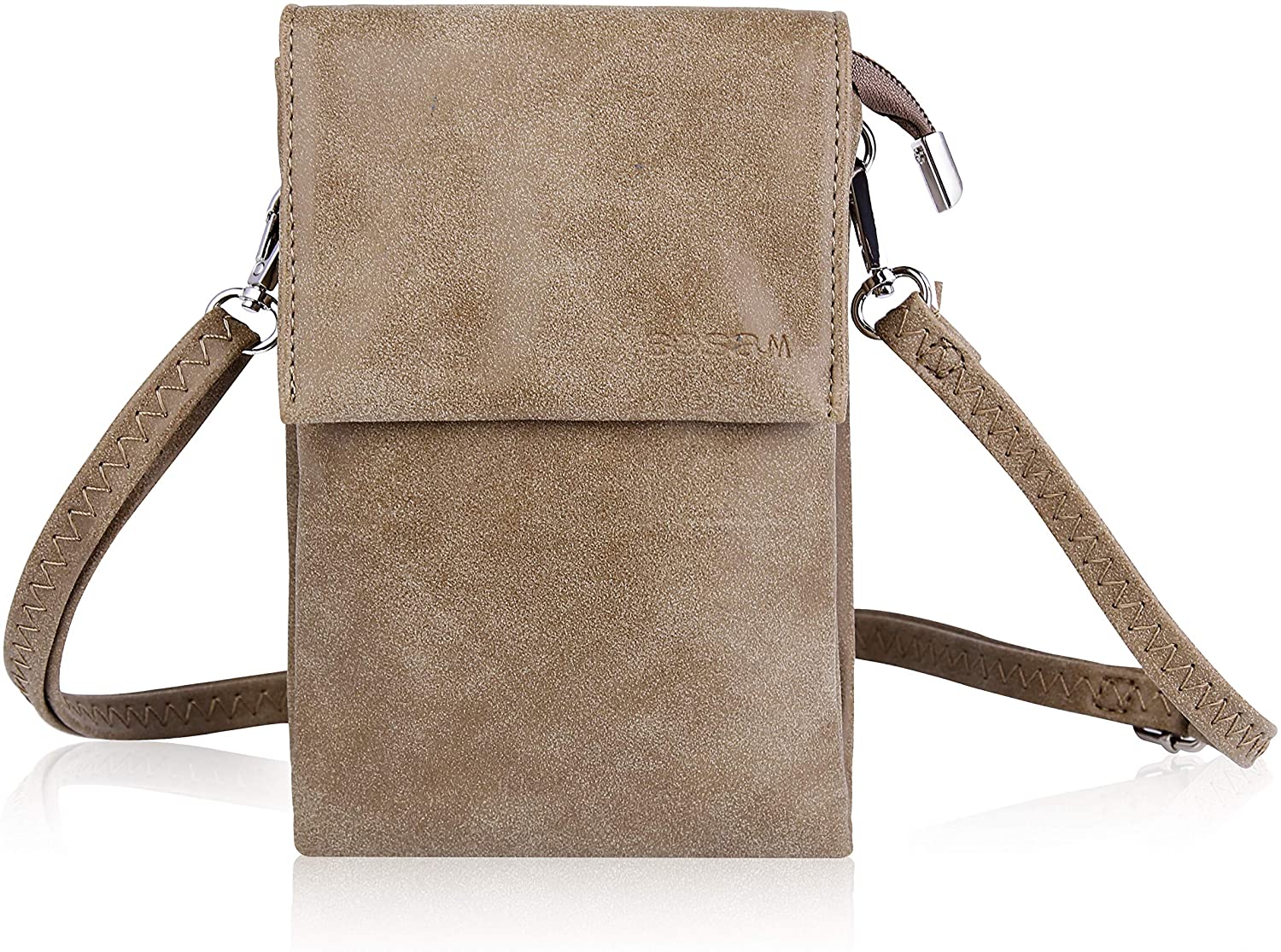 Price:$12.31    Small Crossbody Bags for Women,Cell phone Zipper Purse with Shoulder Strap for Iphone Samsung Huawei Smartphone Series(Brown)  Clothing