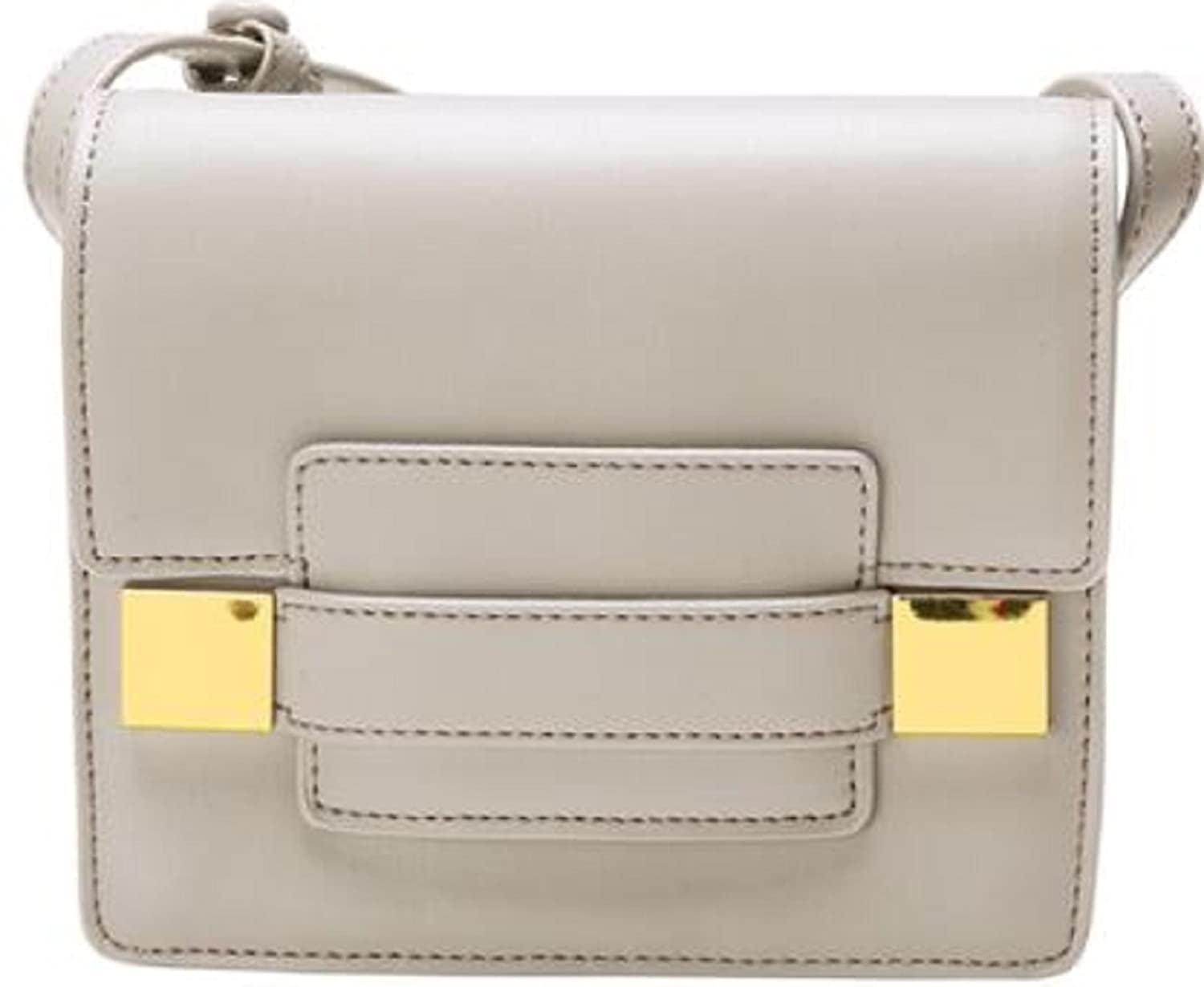 Price:$18.99 Lush Leather 70's Block Grey Taupe Mini Shoulder Crossbody Bag  Handbags   