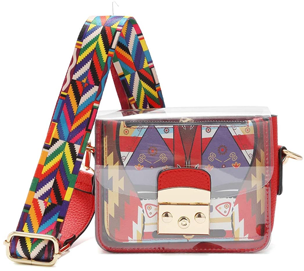 Price:$29.99    Crossbody Bags for Women Abstract Geometry Graphic Clear Messenger Bag Adjustable Shoulder Strap  Clothing