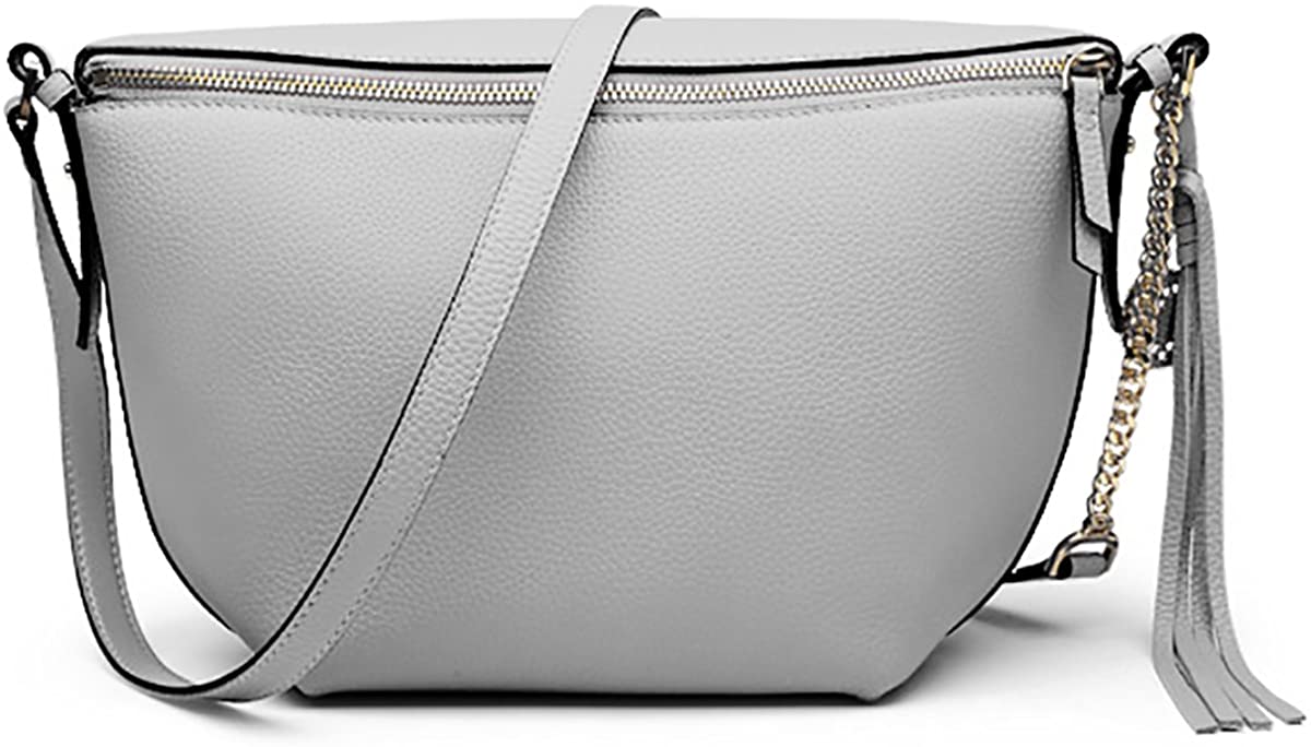 Price:$14.99 Small Shoulder Bags Zipper Pocket Cowhide Leather Crossbody Bag with Tassel for Women  Handbags   