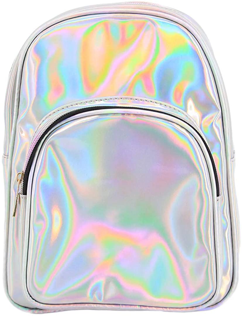 Price:$17.99    Gabrine Womens Hologram Holographic Backpack Shoulder Bag Satchel Purse Gift  Clothing