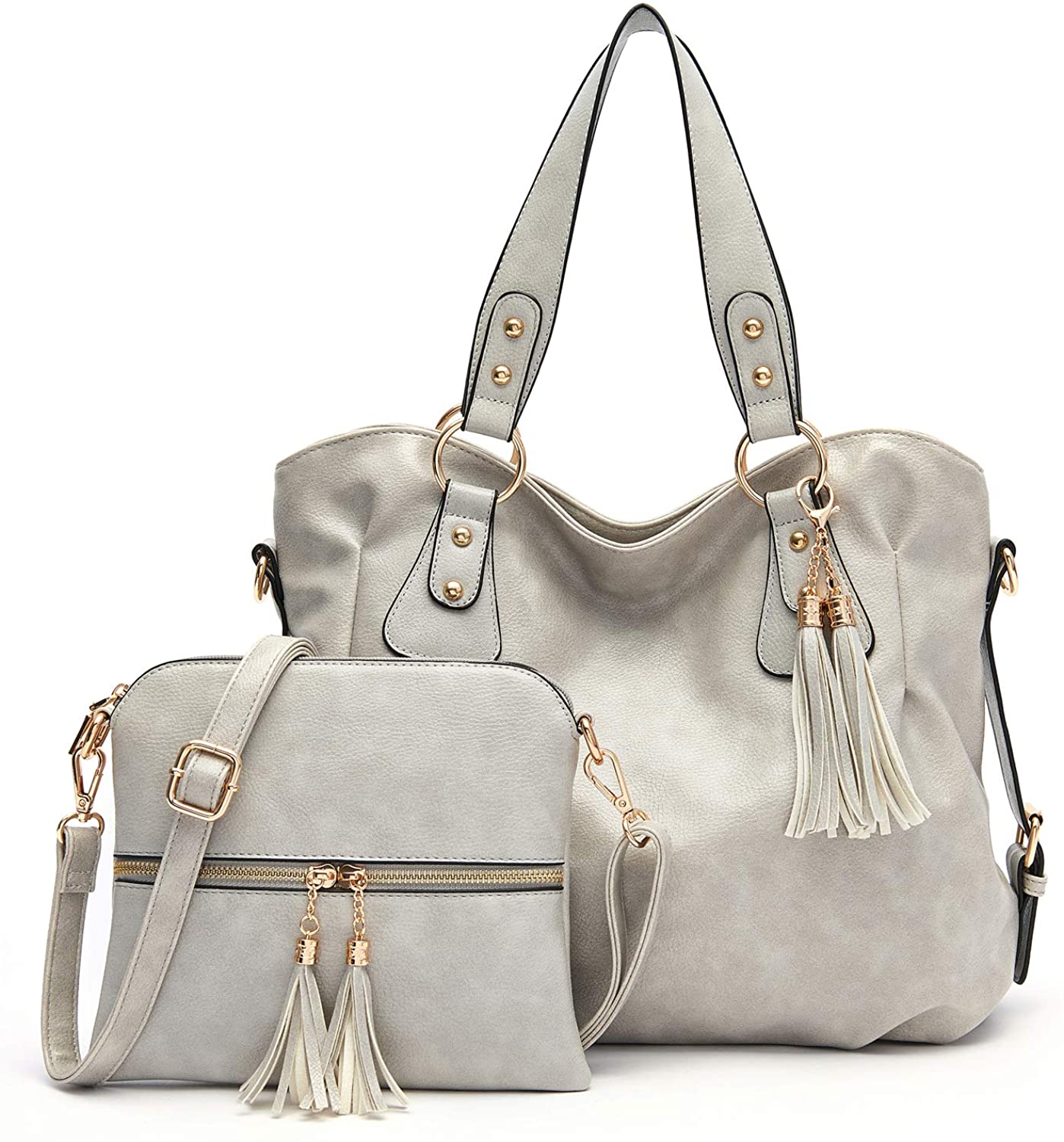 Price:$37.99    Large Hobo Bags for Women Faux leather purses and handbags with Adjustable Shoulder Strap Gray  Clothing