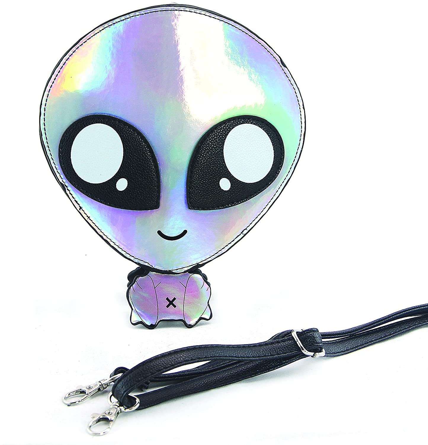 Price:$24.10 Sleepyville Critters - Green Baby Alien Shoulder Crossbody Bag (Silver)  Handbags   