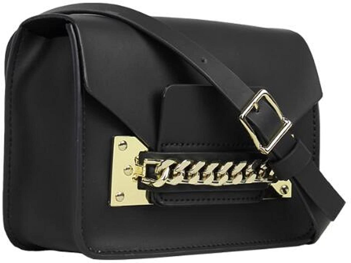 Price:$21.99 Lush Leather Square Plated Shoulder Black Bag  Handbags   