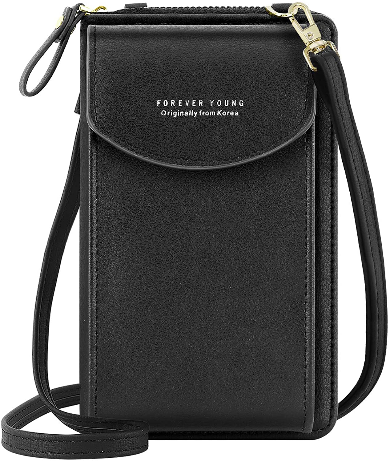 Price:$14.99 MoKo Cellphone Bag, PU Leather Casual Women Girl Crossbody Phone Pouch Purse Wallet Holder with Shoulder Strap Compatible with iPhone SE 2020, iPhone X, iPhone XR, iPhone 8, Samsung Galaxy S20 - Black  Handbags   