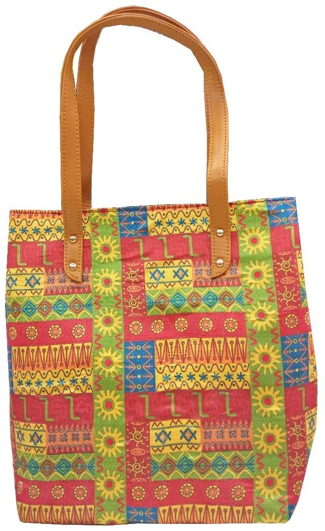 Price:$15.99    Beautiful Women Handbags Shoulder Bags Tote Silk Cotton Handbags Fashion Large Capacity Bags (Yellow with Multi)  Clothing