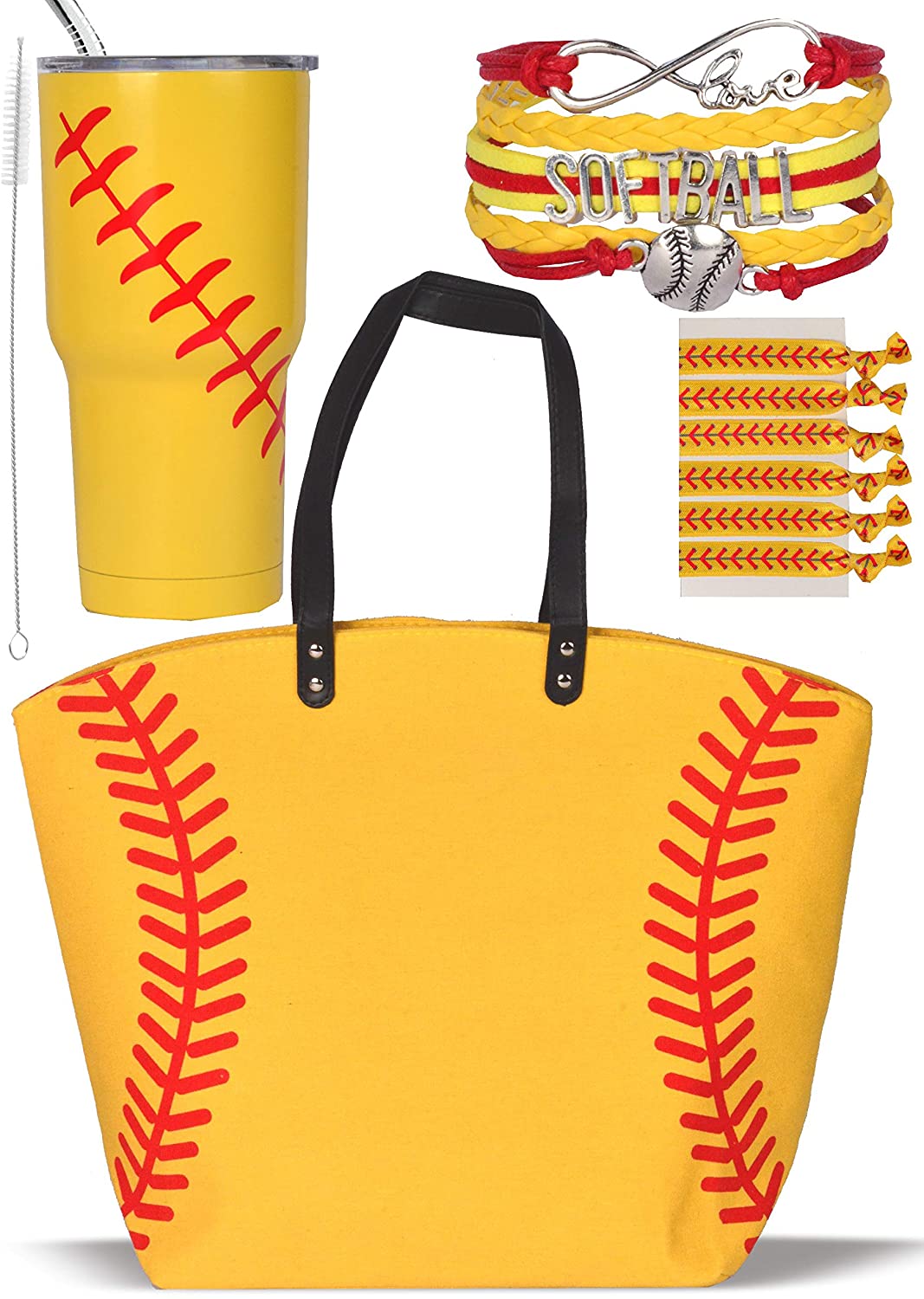 Price19.99 Softball Canvas Tote Bag Handbag, Softball Tumbler Cup