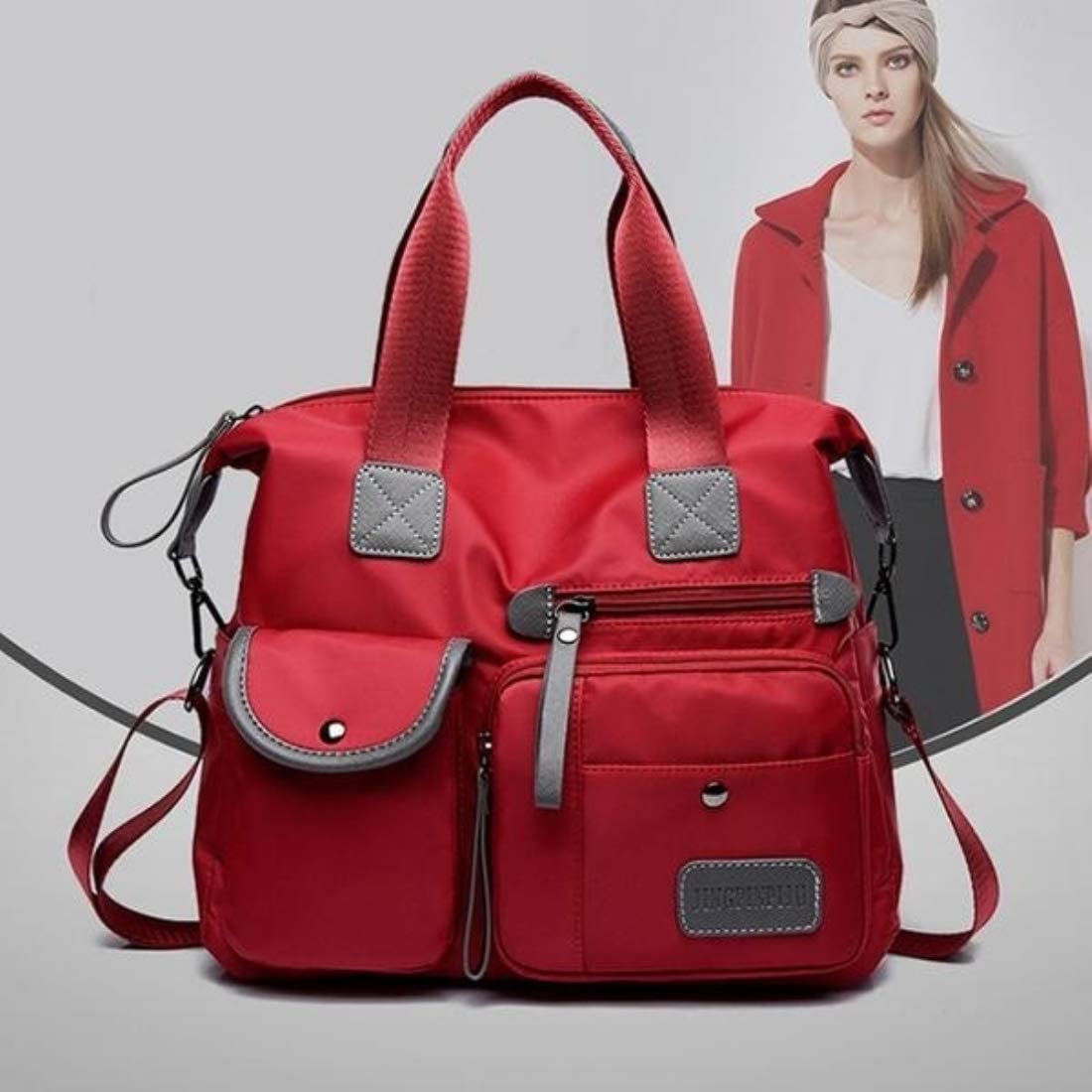 Price:$17.99    hainan Women New Oxford Cloth Shoulder Bags Waterproof Nylon Messenger Bag Female Large Capacity Crossbody Bags Purple one size  Clothing