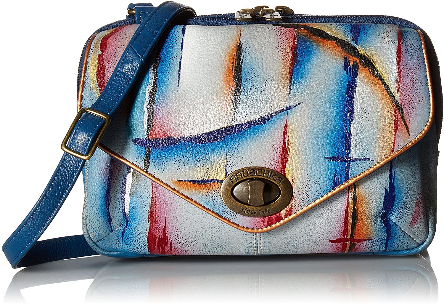 Price:$195.01 Anuschka Handpainted Convertible Travel Organizer Northern Skies  Handbags   
