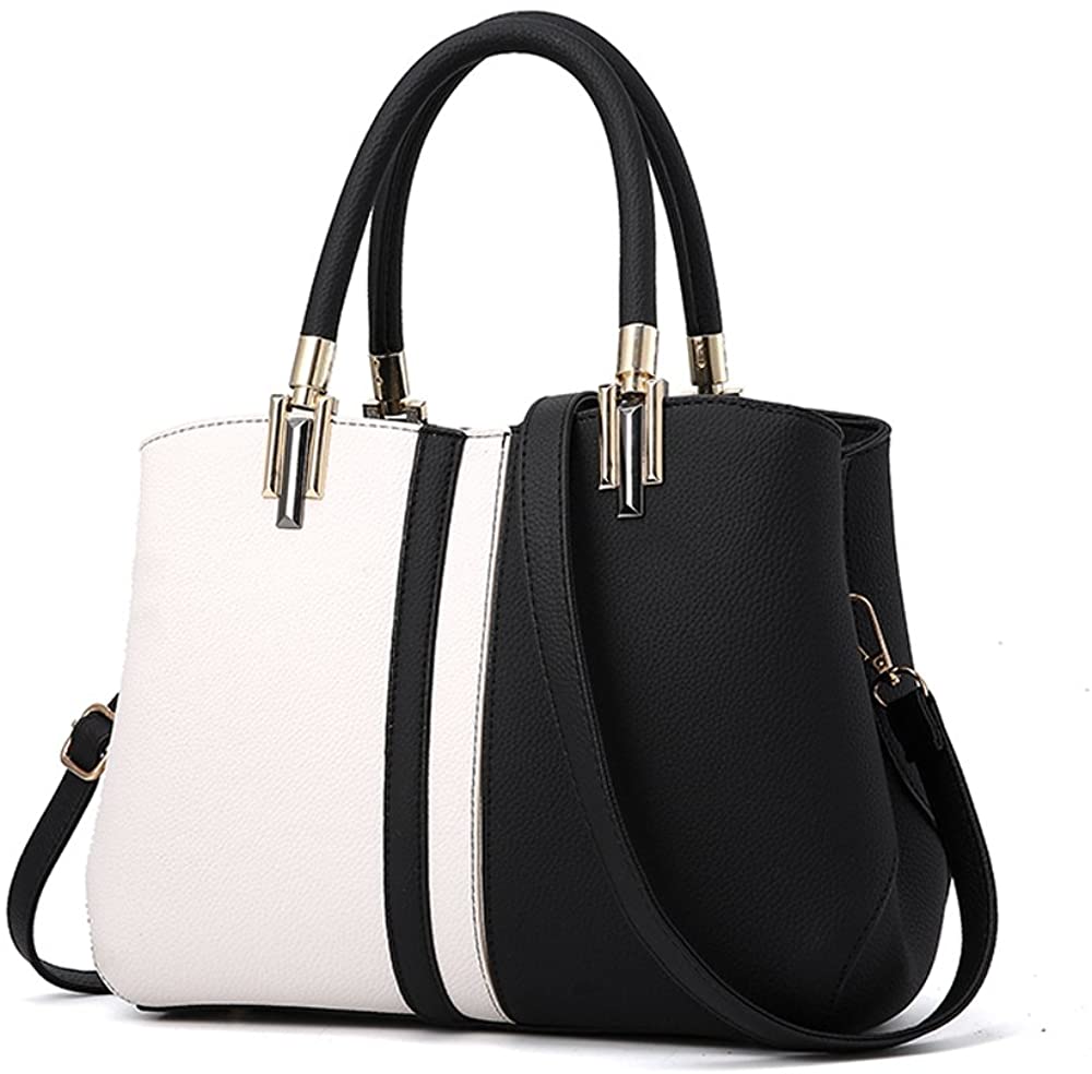 Price:$23.99    Nevenka Purses and Handbags for Women Top Handle Bags Leather Satchel Totes Shoulder Bag from (Black)  Clothing