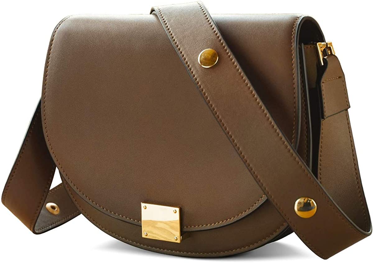 Price:$52.99 iFOXER Women Crossbody Bag Soft Cowhide Fashion Ladies Retro Brown Shoulder Bag Elegant Messenger Bag (brown)  Handbags   