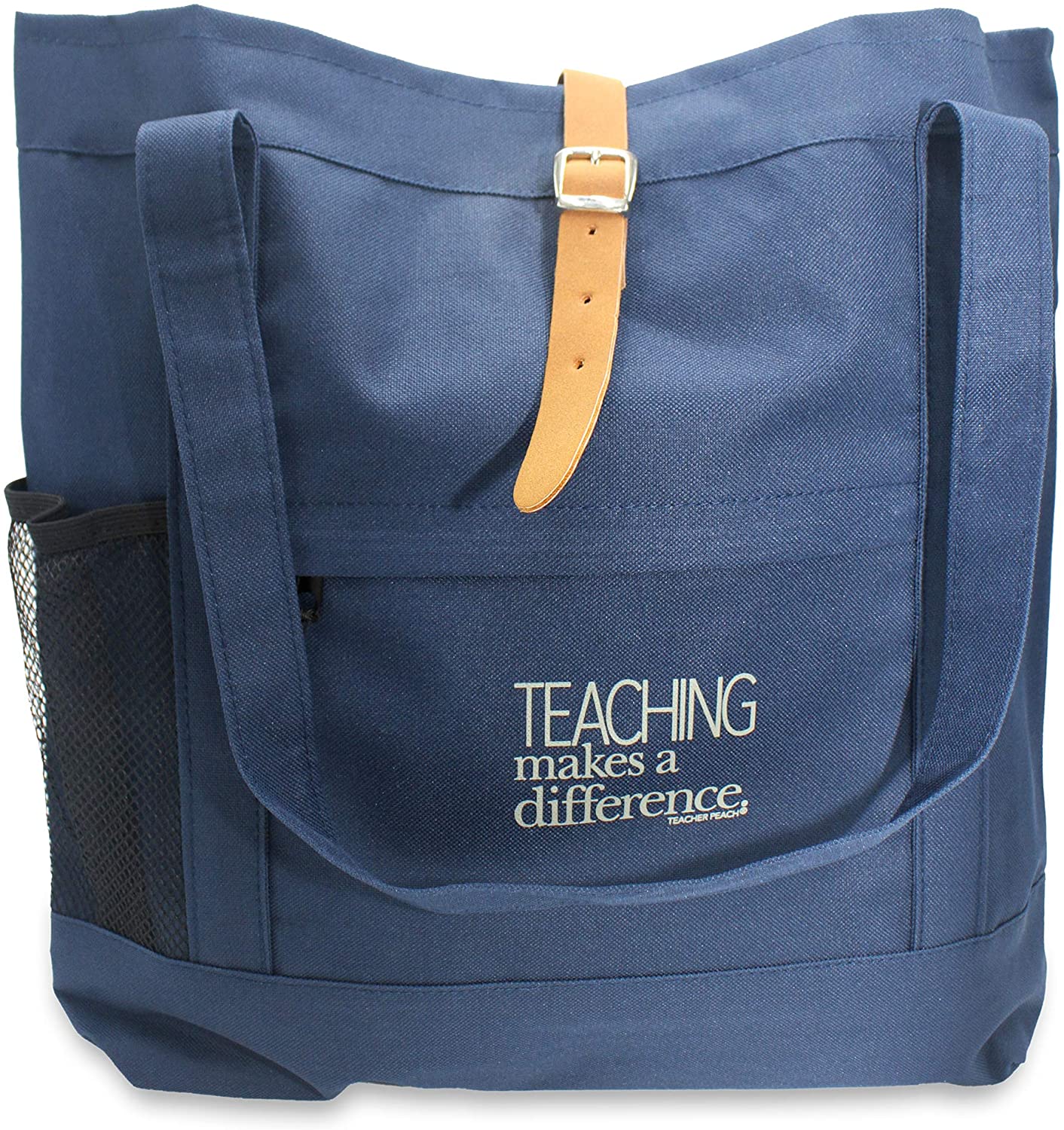 Price:$27.99    Teacher Peach Fashion Tote Bag - Birthdays, Gifts, Teacher Appreciation (Navy)  Clothing