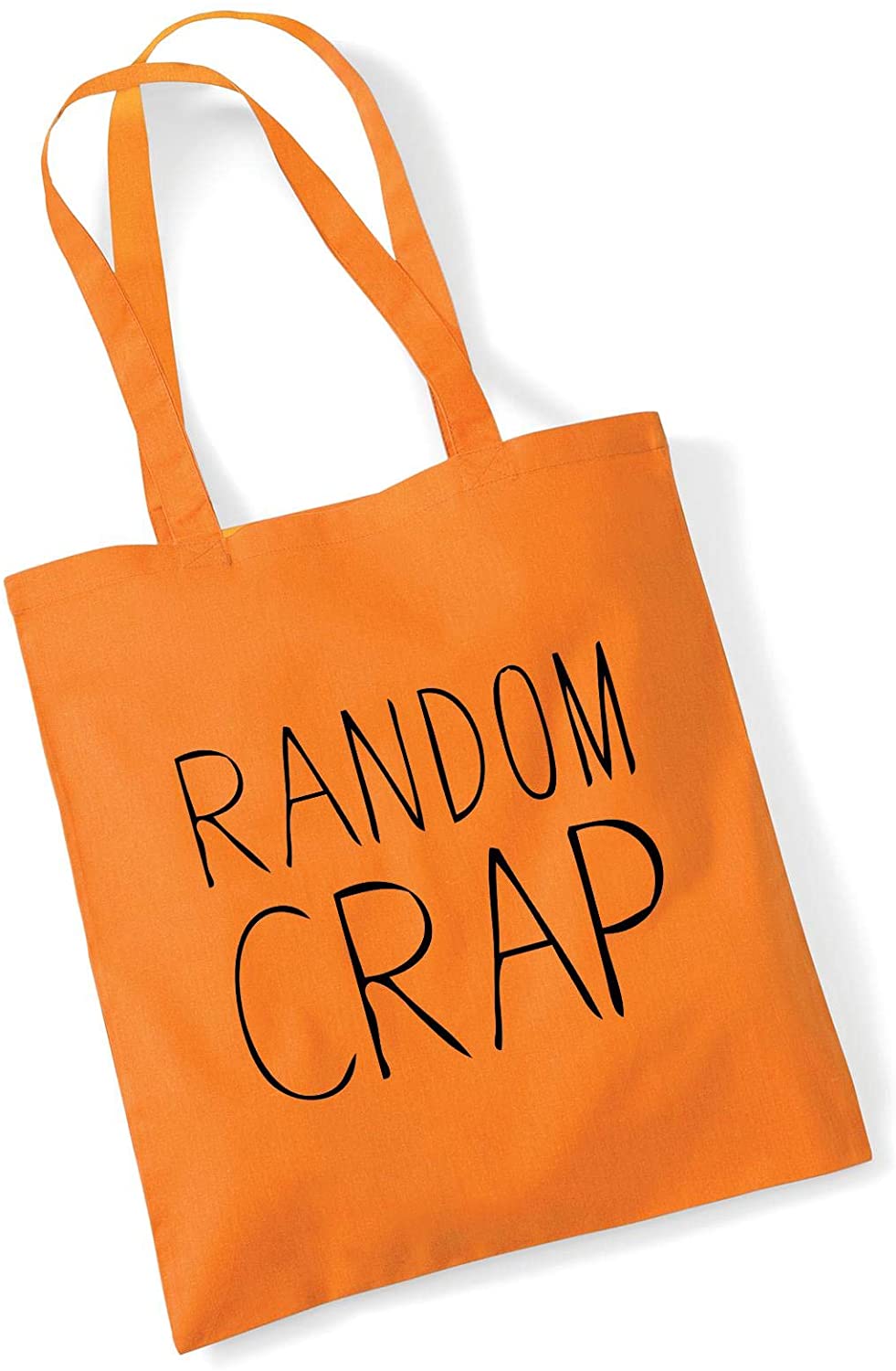 Price:$9.99    Printed Tote Bag Women's Gift Idea 100% Cotton"Random Crap" Funny Beach Accessories Womens Gift Idea Canvas Shoulder Bag - Orange  Clothing