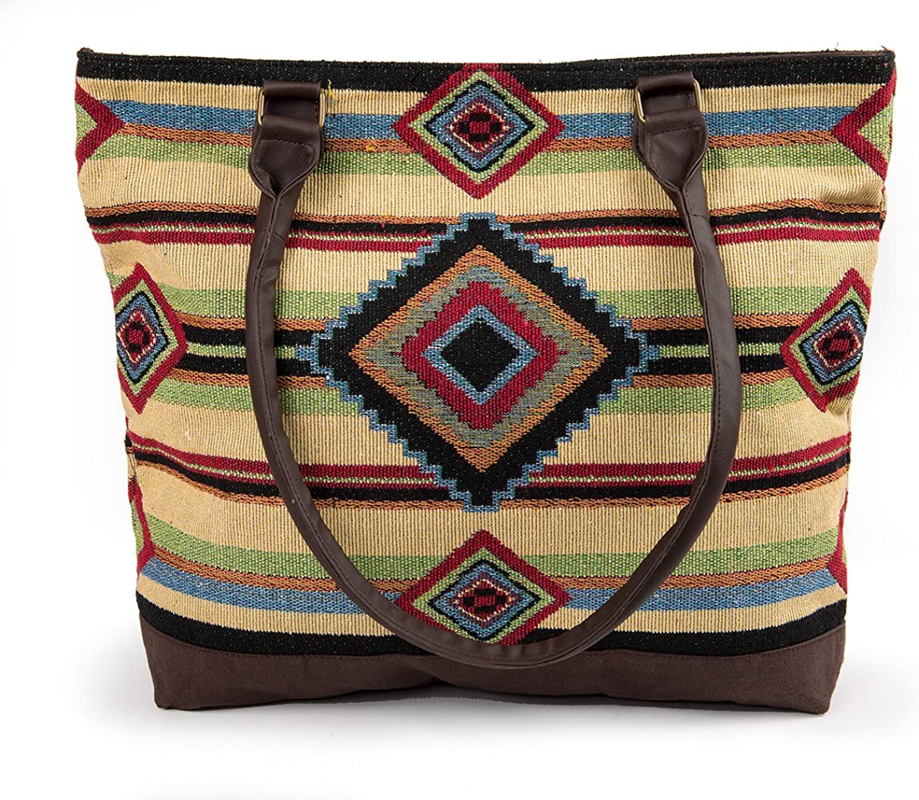 Price:$49.38    RaaKha Womens Chief Blanket Woven Fashion Shoulder Tote Bag 17" x 14" x 4"  Clothing