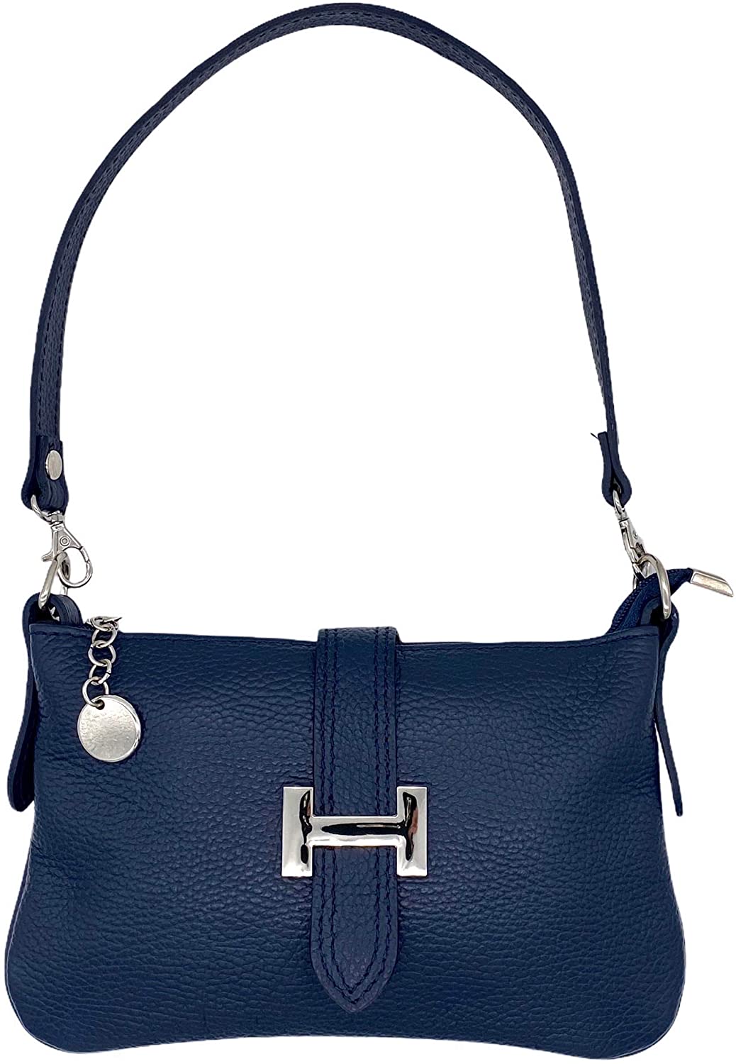 Price:$74.99 Italian Genuine Leather Artisan Shoulder Bag for Women Leather Bag Purse Livia (Blue)  Handbags   