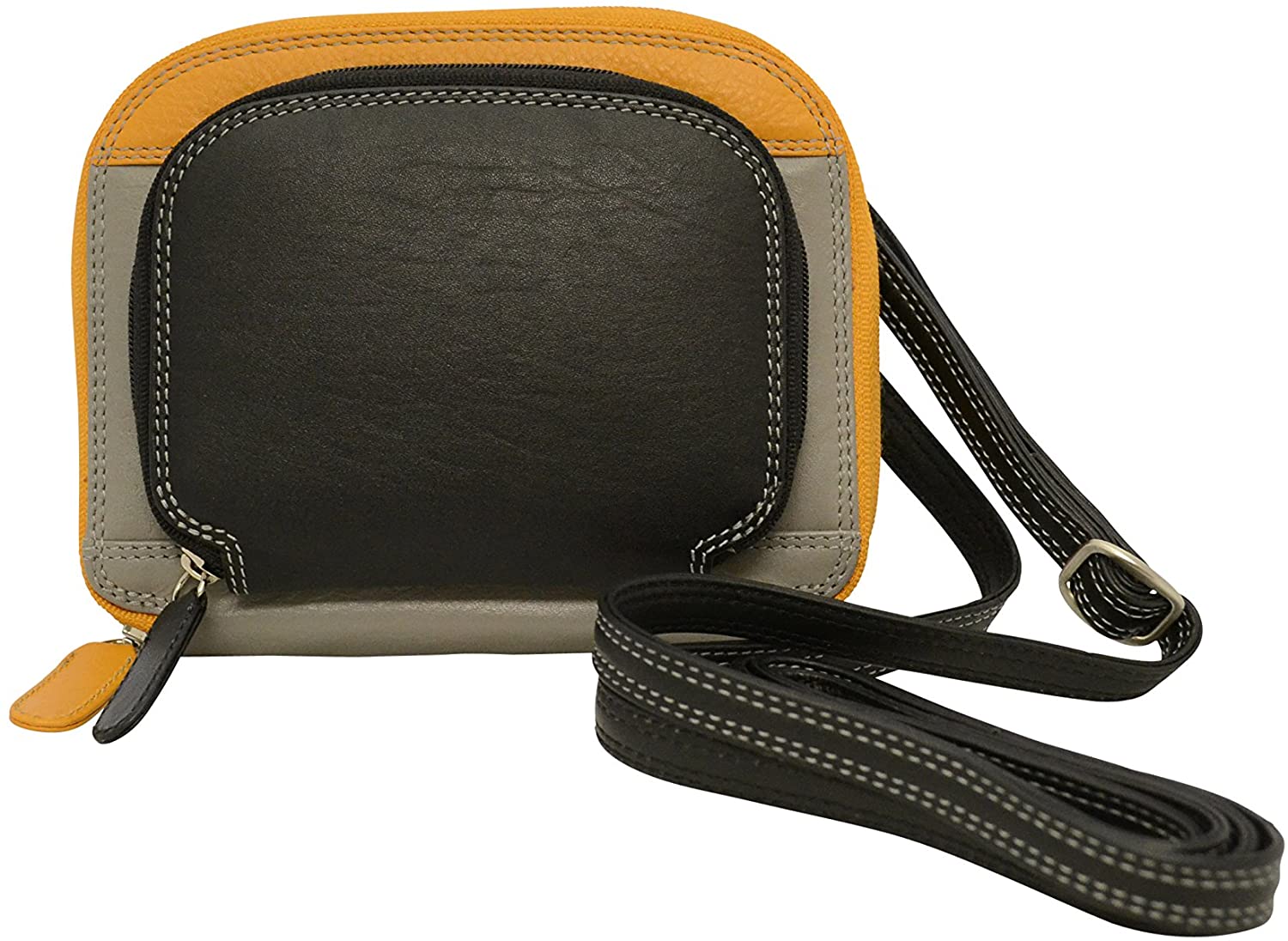 Price:$49.99 Visconti BRB16 Leather Mini Bag Purse with Cross-Body Shoulder Straps BARBELLA COLLECTION (Black Multi)  Handbags   