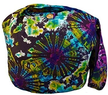 Price:$18.99 BTP! Tie Dye Sling Crossbody Shoulder Bag Purse Hippie Boho Blue Firework VK11, Multicolor, Large  Handbags   
